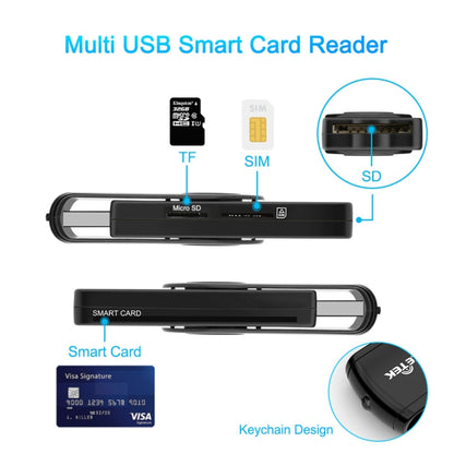 ROCKETEK CR310 USB 3.0 + TF Card + SD Card + SIM Card + Smart Card Multi-function Card Reader -  by ROCKETEK | Online Shopping South Africa | PMC Jewellery