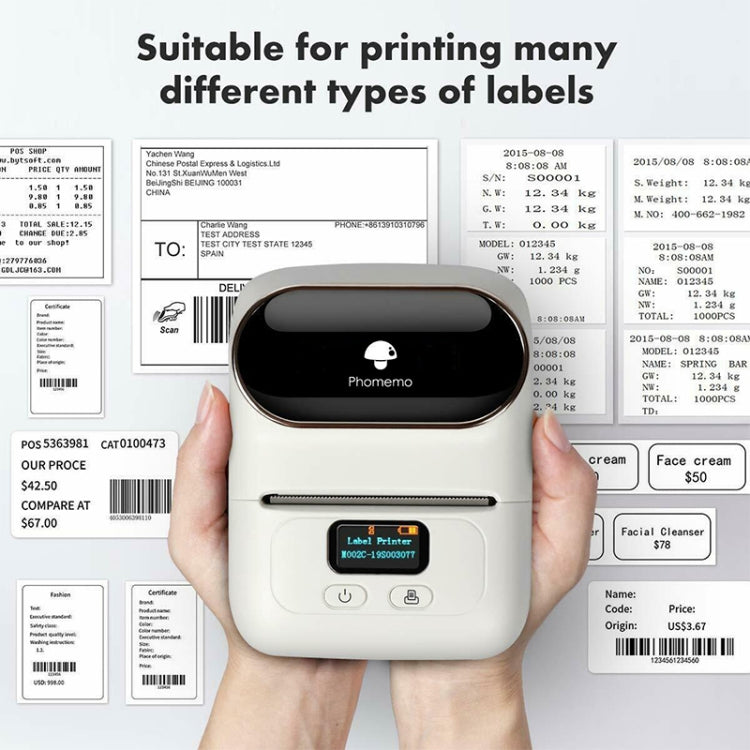 Phomemo M110 Home Handheld Mini Bluetooth Thermal Printer (White) - Printer by PMC TechLife | Online Shopping South Africa | PMC TechLife