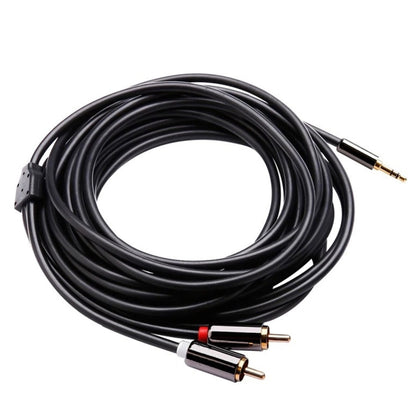 5m Gold Plated 3.5mm Jack to 2 x RCA Male Stereo Audio Cable - RCA Cable by PMC Jewellery | Online Shopping South Africa | PMC Jewellery