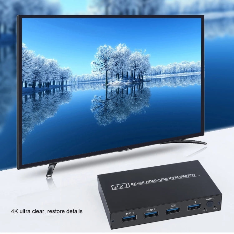 AM-KVM201CL 2x1 4Kx2K HDMI / USB / KVM Switch - Switch by PMC TechLife | Online Shopping South Africa | PMC TechLife | Buy Now Pay Later Mobicred