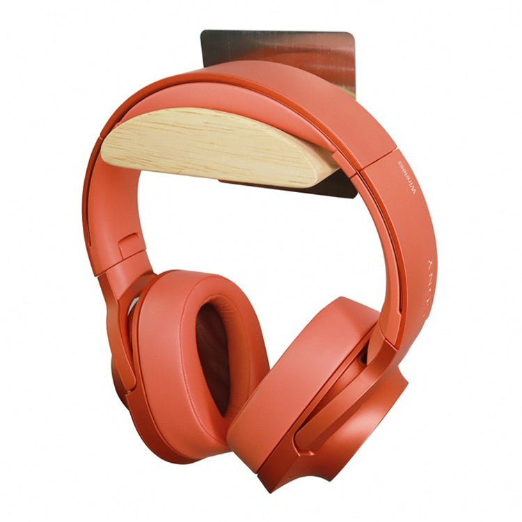 Square Stainless Steel Patch + Solid Wood Wall-mounted Headset Holder - Anti-lost & Holder by PMC TechLife | Online Shopping South Africa | PMC TechLife
