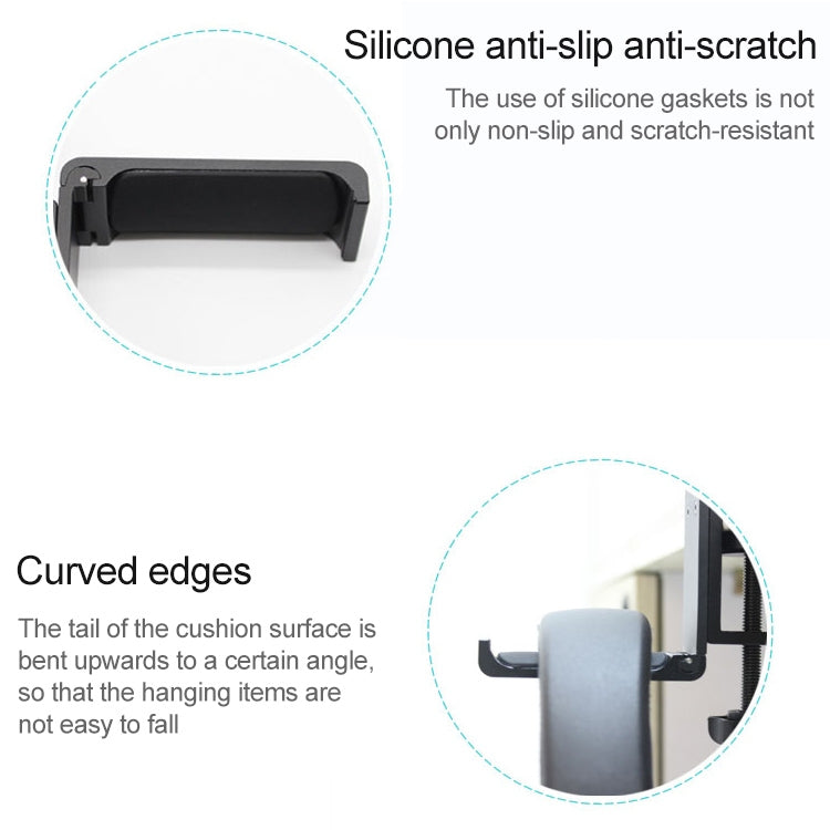 Paste Screw Type Metal Foldable Headset Stand Display Hanger(Silver) - Anti-lost & Holder by PMC TechLife | Online Shopping South Africa | PMC TechLife