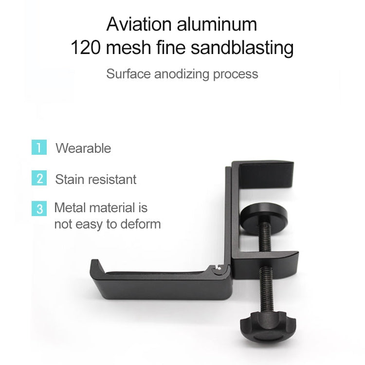 Desktop Lock Clip Type Metal Foldable Headset Stand Display Hanger(Black) - Anti-lost & Holder by PMC TechLife | Online Shopping South Africa | PMC TechLife