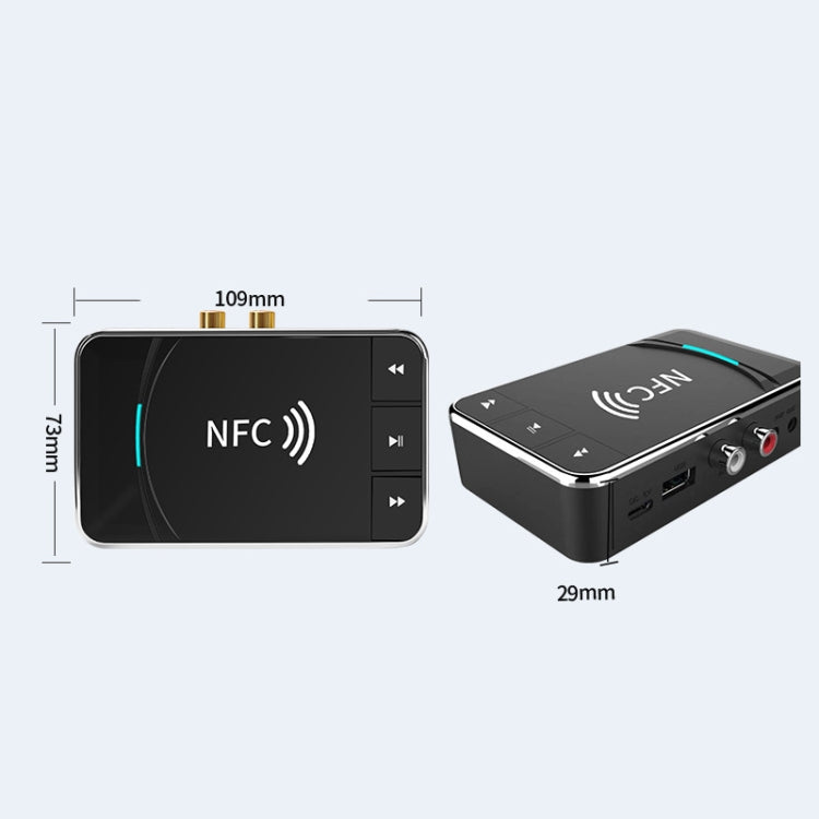 N100 NFC Desktop Bluetooth 5.0  Receiver & Transmitter Car Bluetooth Speaker Audio Adapter(Black) - Audio Receiver Transmitter by PMC TechLife | Online Shopping South Africa | PMC TechLife