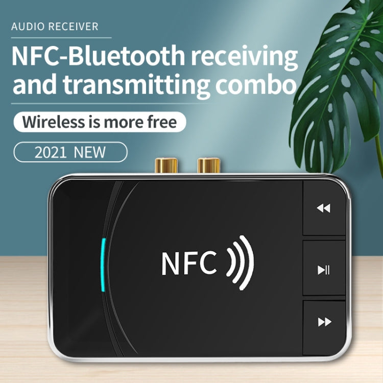 N100 NFC Desktop Bluetooth 5.0  Receiver & Transmitter Car Bluetooth Speaker Audio Adapter(Black) - Audio Receiver Transmitter by PMC TechLife | Online Shopping South Africa | PMC TechLife