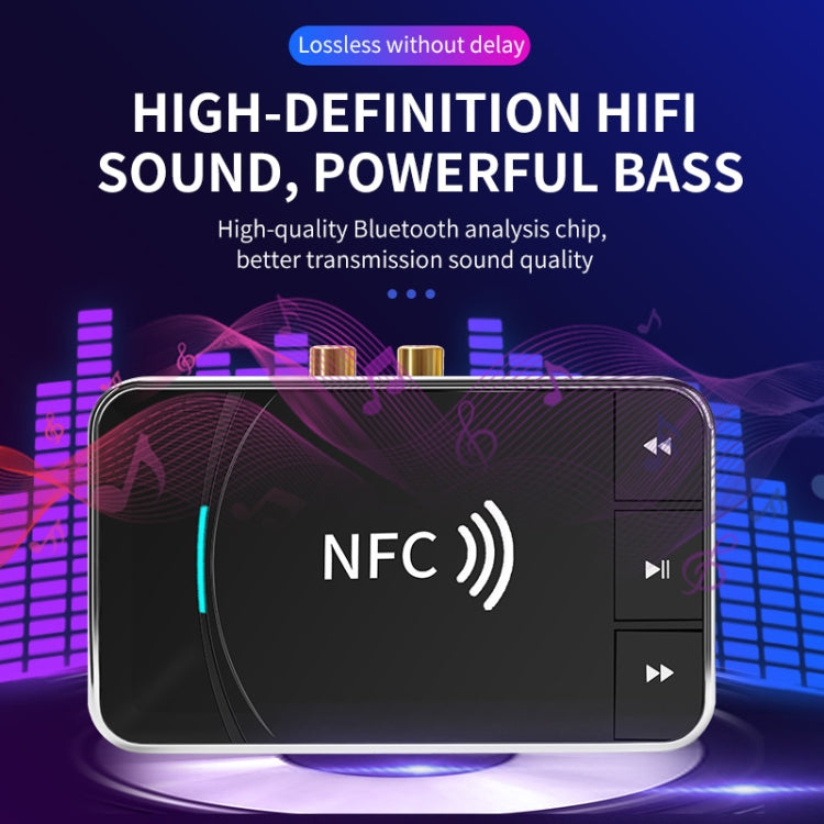 N100 NFC Desktop Bluetooth 5.0  Receiver & Transmitter Car Bluetooth Speaker Audio Adapter(Black) - Audio Receiver Transmitter by PMC TechLife | Online Shopping South Africa | PMC TechLife