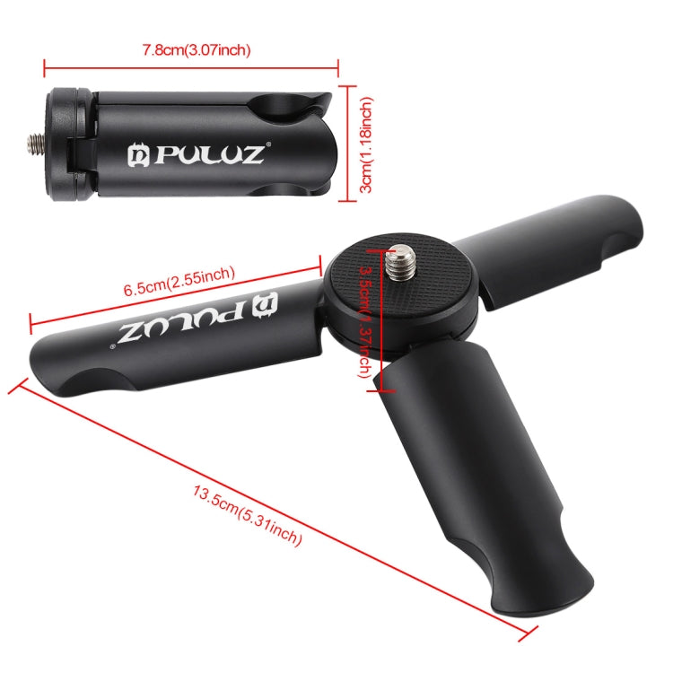 PULUZ Folding Plastic Tripod + Horizontal / Vertical Shooting Metal Clamp with Cold Shoe for iPhone, Galaxy, Huawei, Xiaomi, Sony, HTC, Google and other Smartphones - Desktop Holder by PULUZ | Online Shopping South Africa | PMC Jewellery