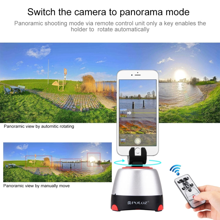 PULUZ Electronic 360 Degree Rotation Panoramic Head with Remote Controller for Smartphones, GoPro, DSLR Cameras(Red) - Tripod Heads by PULUZ | Online Shopping South Africa | PMC Jewellery