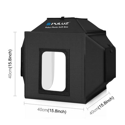 PULUZ 40cm Folding 72W 5500K Studio Shooting Tent Soft Box Photography Lighting Kit with 4 Colors (Black, Orange, White, Green) Backdrops(US Plug) -  by PULUZ | Online Shopping South Africa | PMC Jewellery