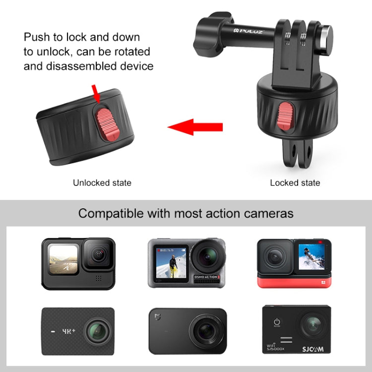 PULUZ Action Camera Magnetic Base Adapter (Black) - free shipping - PMC TechLife - Order now!