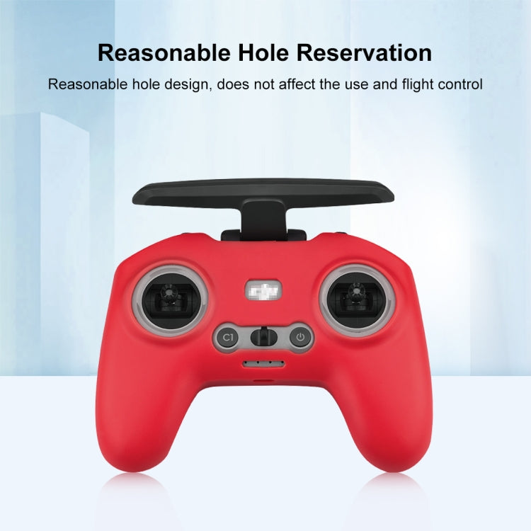 For DJI FPV Combo Remote Control PULUZ Silicone Protective Case with Neck Strap(Red) -  by PULUZ | Online Shopping South Africa | PMC Jewellery