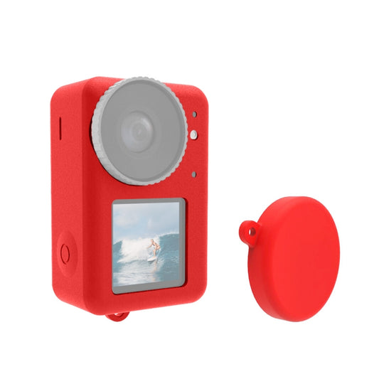 For DJI Osmo Action 4 / 3 PULUZ Silicone Protective Case with Lens Cap (Red) -  by PULUZ | Online Shopping South Africa | PMC Jewellery