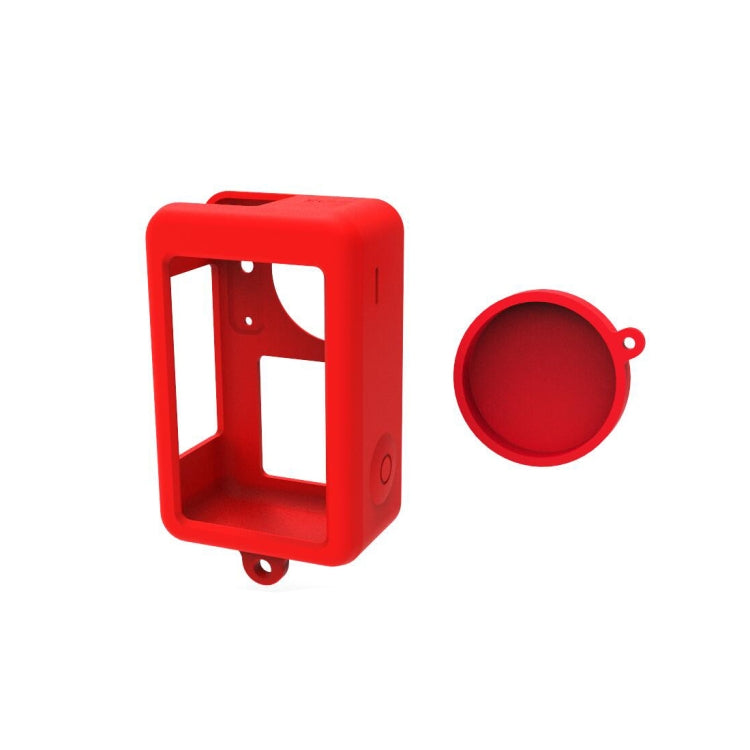 For DJI Osmo Action 4 / 3 PULUZ Silicone Protective Case with Lens Cap (Red) -  by PULUZ | Online Shopping South Africa | PMC Jewellery