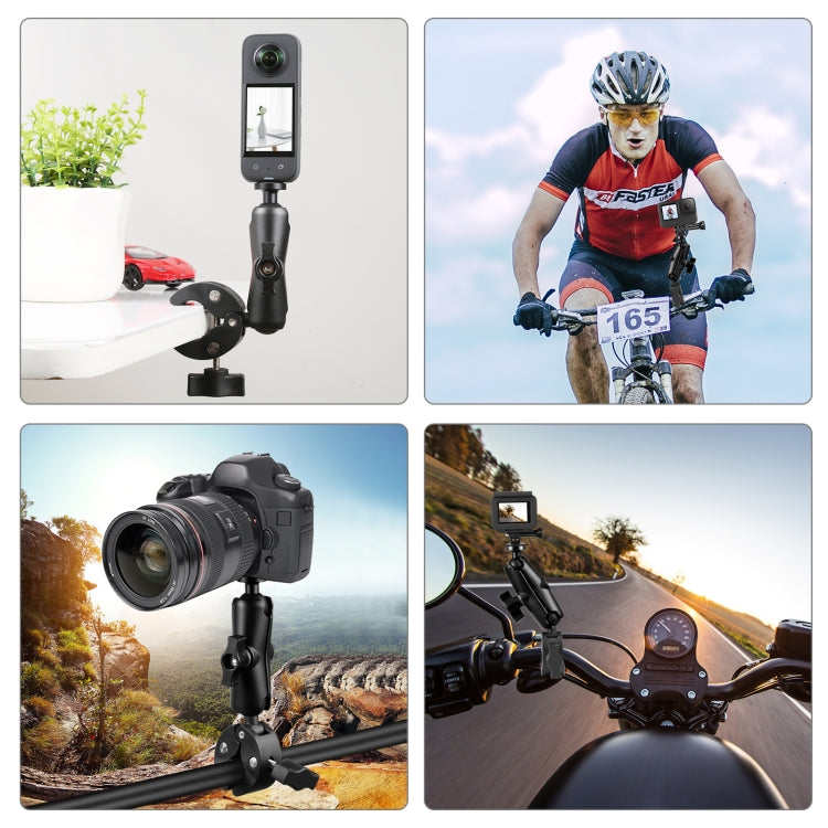 PULUZ Motorcycle Crab Clamp Handlebar Fixed Mount Holder for GoPro and Other Action Cameras(Black) - Bicycle Handlebar Mount by PULUZ | Online Shopping South Africa | PMC Jewellery