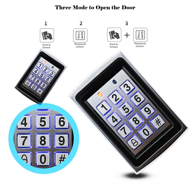 Standalone Keypad Access Control System (7612)(Silver) - Access Controller by PMC Jewellery | Online Shopping South Africa | PMC Jewellery