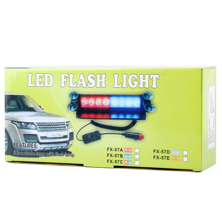 8W 800LM 8-LED Blue Light 3-Modes Adjustable Angle Car Strobe Flash Dash Emergency Light Warning Lamp with Suckers, DC 12V - Warning Lights by PMC Jewellery | Online Shopping South Africa | PMC Jewellery