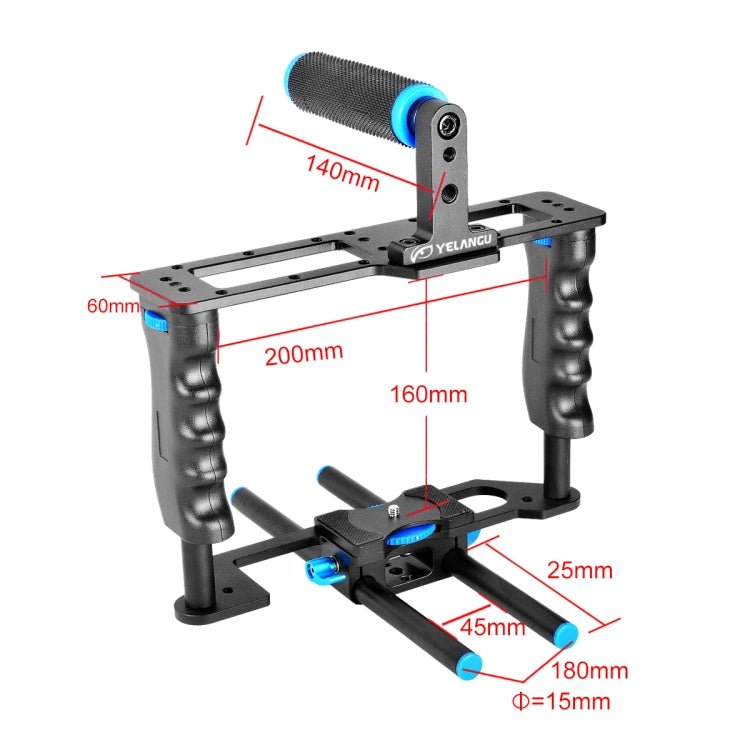 YELANGU YLG0107E-A Protective Cage Handle Stabilizer Top Set for DSLR Camera - Camera Cage by YELANGU | Online Shopping South Africa | PMC Jewellery | Buy Now Pay Later Mobicred