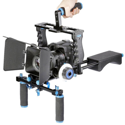 YELANGU YLG1103A-A Dual Handles Camera Shoulder Mount + Camera Cage Stabilizer Kit with Matte Box for DSLR Camera / Video Camera - Shoulder Rigs by YELANGU | Online Shopping South Africa | PMC Jewellery | Buy Now Pay Later Mobicred