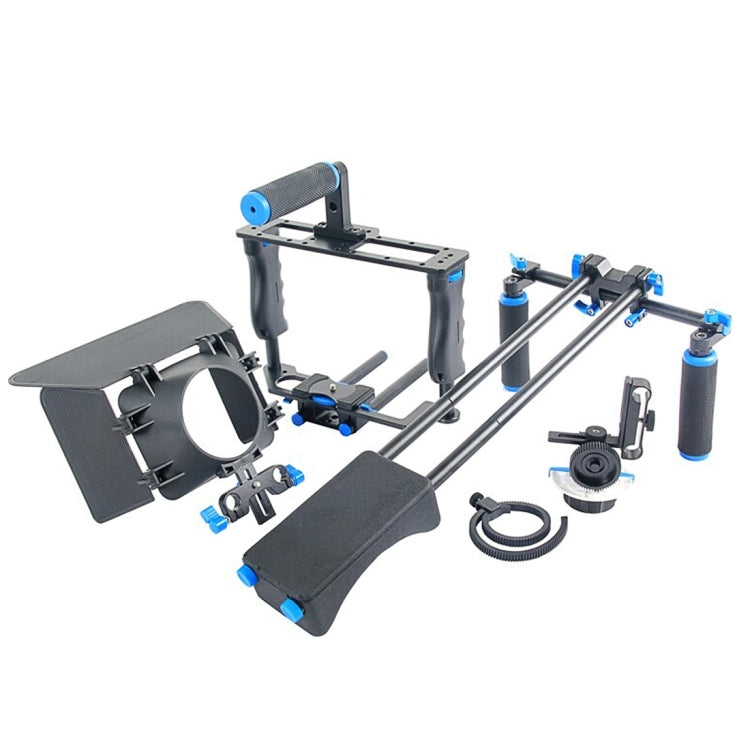 YELANGU YLG1103A-A Dual Handles Camera Shoulder Mount + Camera Cage Stabilizer Kit with Matte Box for DSLR Camera / Video Camera - Shoulder Rigs by YELANGU | Online Shopping South Africa | PMC Jewellery | Buy Now Pay Later Mobicred