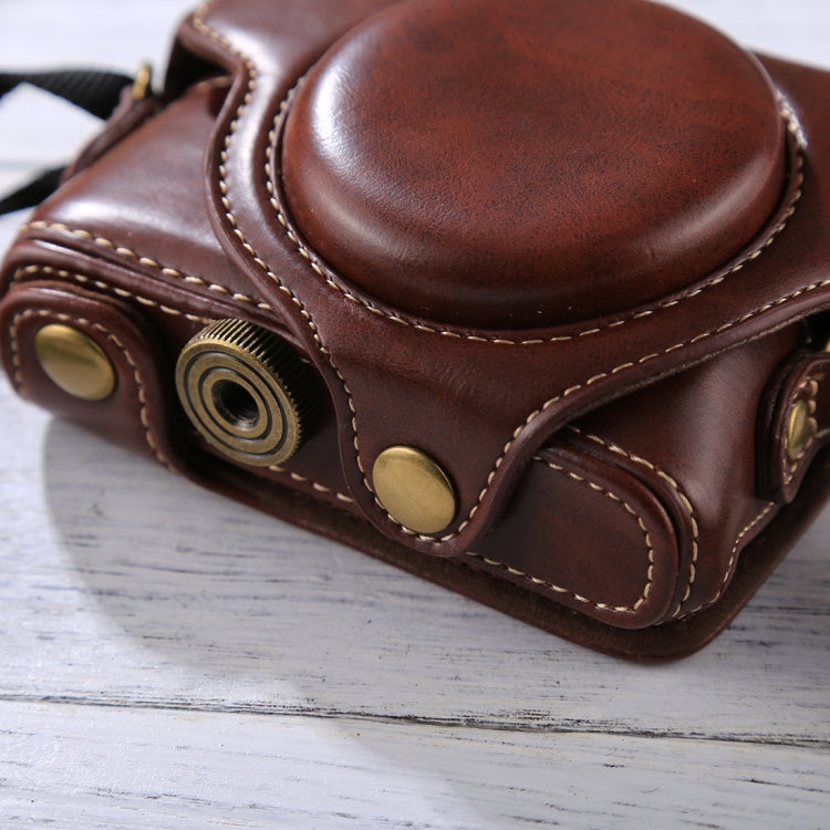 Retro Style PU Leather Camera Case Bag with Strap for Sony RX100 M3 / M4 / M5(Coffee) - Leather Bag by PMC TechLife | Online Shopping South Africa | PMC TechLife