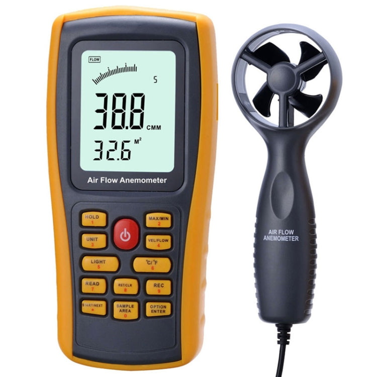 BENETECH GM8902 2.6 Inch LCD Screen Digital Wind Speed Meter Anemometer(Yellow) - Tachometers & Anemometer by BENETECH | Online Shopping South Africa | PMC Jewellery | Buy Now Pay Later Mobicred