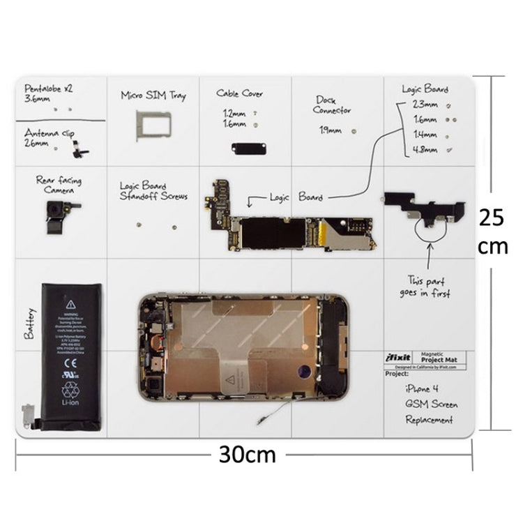 Magnetic Project Mat for iPhone / Samsung Repairing Tools, Size: 30cmx 25cm - Working Mat by PMC TechLife | Online Shopping South Africa | PMC TechLife