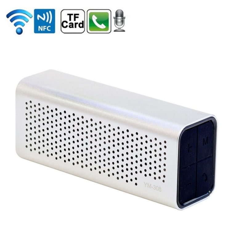 YM-308 Portable Rechargeable NFC Bluetooth Speaker, Support TF Card(Silver) - Desktop Speaker by PMC Jewellery | Online Shopping South Africa | PMC Jewellery