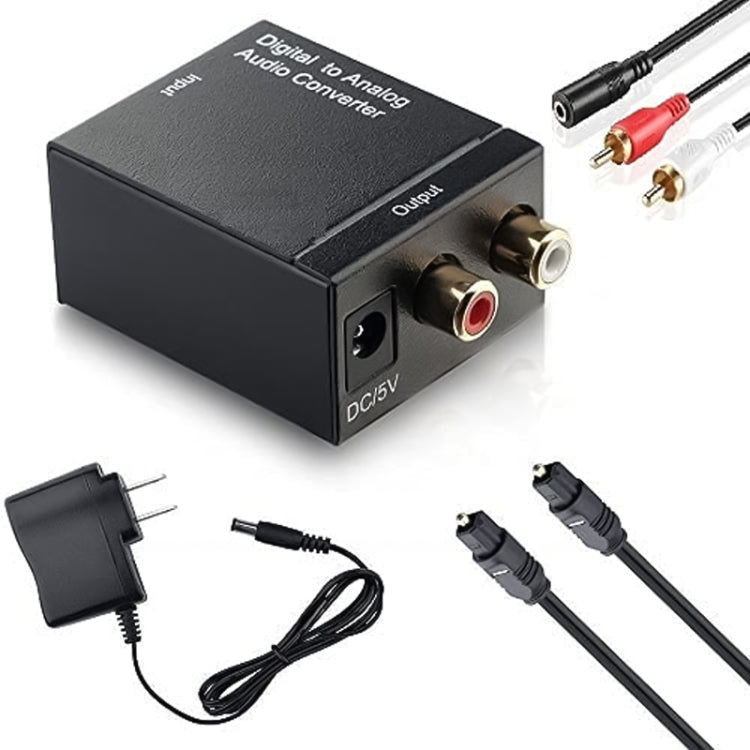 Digital Optical Coaxial Toslink to Analog RCA Audio Converter(Black) - RCA Adapter by PMC Jewellery | Online Shopping South Africa | PMC Jewellery