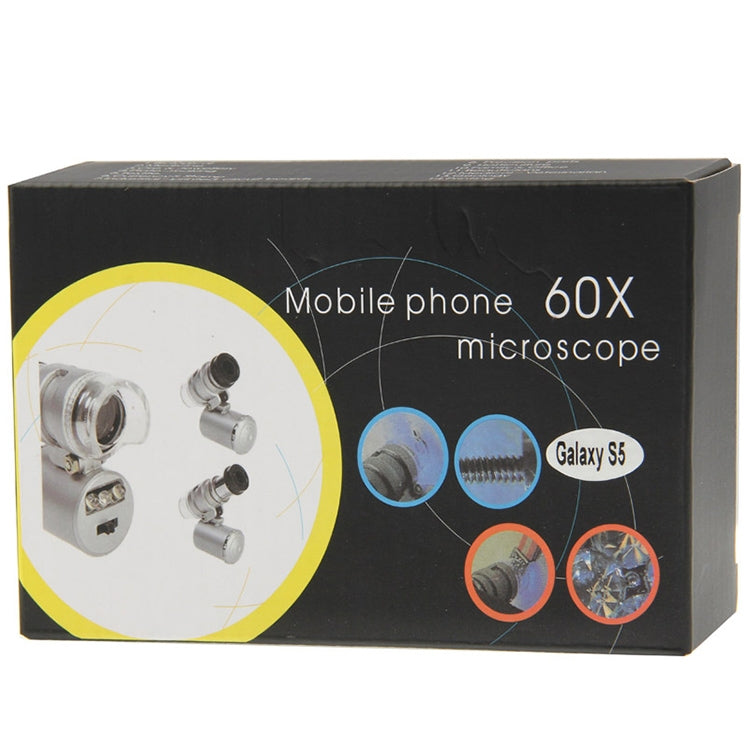 60X Zoom Digital Mobile Phone Microscope Magnifier with Flash Light (White, Purple) & Plastic Case For Samsung Galaxy S5 / G900 - Lens & Accessories by PMC Jewellery | Online Shopping South Africa | PMC Jewellery