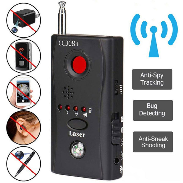 CC308+ Multi-Detector Full-Range All-Round Detector For Hidden Mini Camera / IP Lens/ GMS / RF Signal Detector Finder(Black) - RF Signal Detector by PMC Jewellery | Online Shopping South Africa | PMC Jewellery