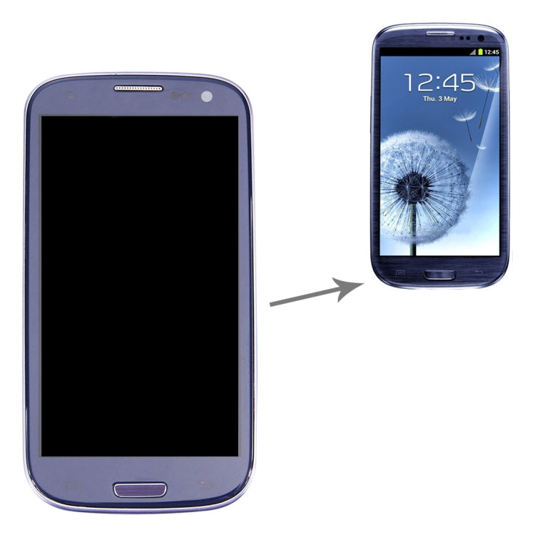 LCD Display (4.65 inch TFT) + Touch Panel with Frame for Galaxy SIII / i9300 (Pebble Blue) - LCD Screen by PMC Jewellery | Online Shopping South Africa | PMC Jewellery