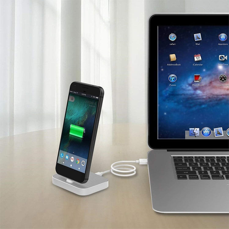 USB-C / Type-C Aluminum Alloy Desktop Station Dock Charger(Grey) - Dock Charger by PMC TechLife | Online Shopping South Africa | PMC TechLife