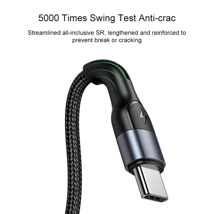 USAMS US-SJ449 U55 2A Type-C / USB-C Aluminum Alloy Weave Charging Cable, Length:1m (Black) - USB-C & Type-C Cable by USAMS | Online Shopping South Africa | PMC Jewellery