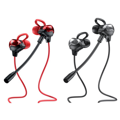 WK ET-Y30 ET Series 3.5mm Elbow In-ear Wired Wire-control Gaming Earphone with Microphone (Black) - Normal Style Earphone by WK | Online Shopping South Africa | PMC Jewellery