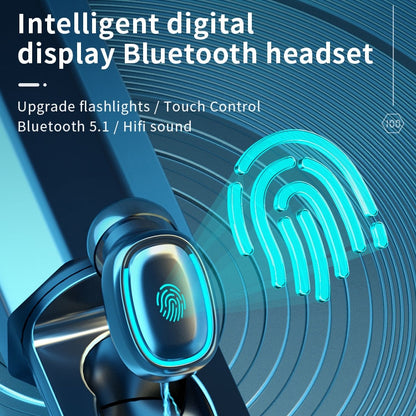 C1 Bluetooth 5.0 TWS Polygonal Touch Digital Display True Wireless Bluetooth Earphone with Charging Box(Blue) - TWS Earphone by PMC Jewellery | Online Shopping South Africa | PMC Jewellery