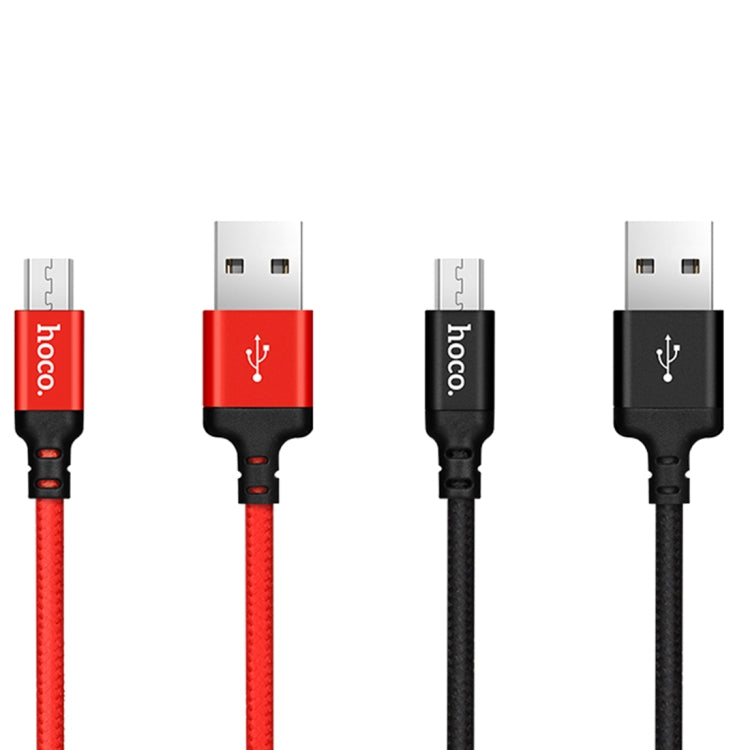 hoco X14 1m Nylon Braided Aluminium Alloy Micro USB to USB Data Sync Charging Cable(Black) - Micro USB Cable by hoco | Online Shopping South Africa | PMC Jewellery