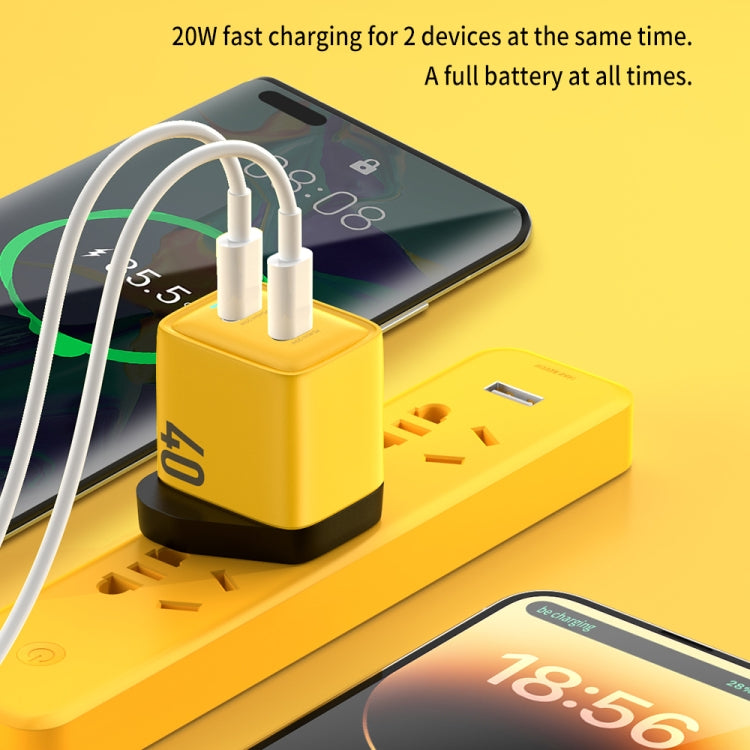 WK WP-U128 40W Dual USB-C/Type-C Interface Gallium Nitride Charger,Specifications: UK Plug - free shipping - PMC TechLife - Order now!