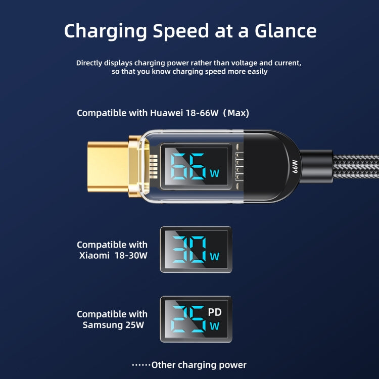 JOYROOM S-AC066A4 66W USB-A to USB-C / Type-C Digital Display Fast Charging Data Cable, Cable Length:1.2m - USB-C & Type-C Cable by JOYROOM | Online Shopping South Africa | PMC Jewellery