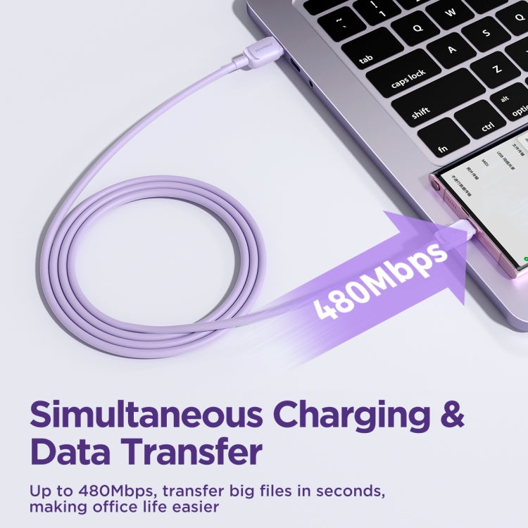 JOYROOM S-AC027A14 Multi-Color Series 3A USB to USB-C / Type-C Fast Charging Data Cable, Length:1.2m(Purple) - USB-C & Type-C Cable by JOYROOM | Online Shopping South Africa | PMC Jewellery