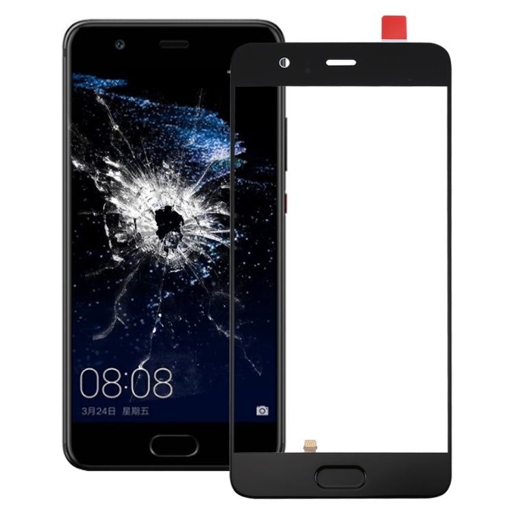 For Huawei P10 Plus Front Screen Outer Glass Lens, Support Fingerprint Identification (Black) - Touch Panel by PMC Jewellery | Online Shopping South Africa | PMC Jewellery