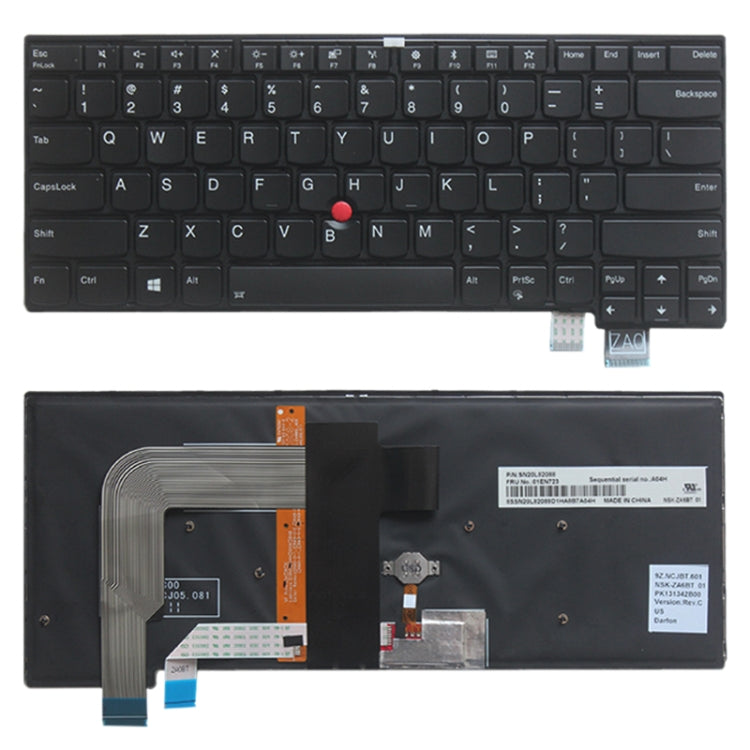 US Keyboard with Backlight for Lenovo Thinkpad T460S T470S - Replacement Keyboards by PMC TechLife | Online Shopping South Africa | PMC TechLife