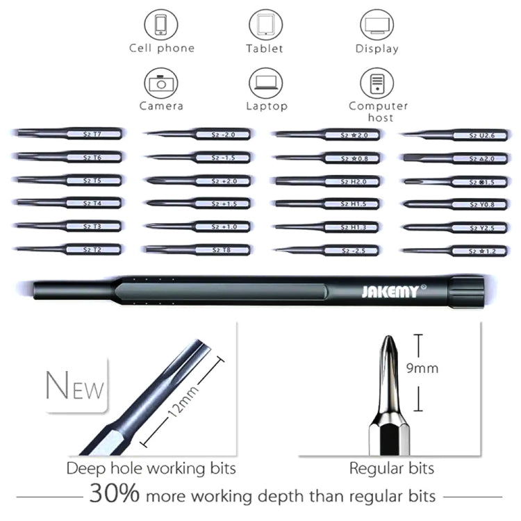 JAKEMY JM-8168 24 in 1 Precision Magnetic Screwdriver Kit with Deep Hole Screw Bits - Screwdriver Set by JAKEMY | Online Shopping South Africa | PMC Jewellery