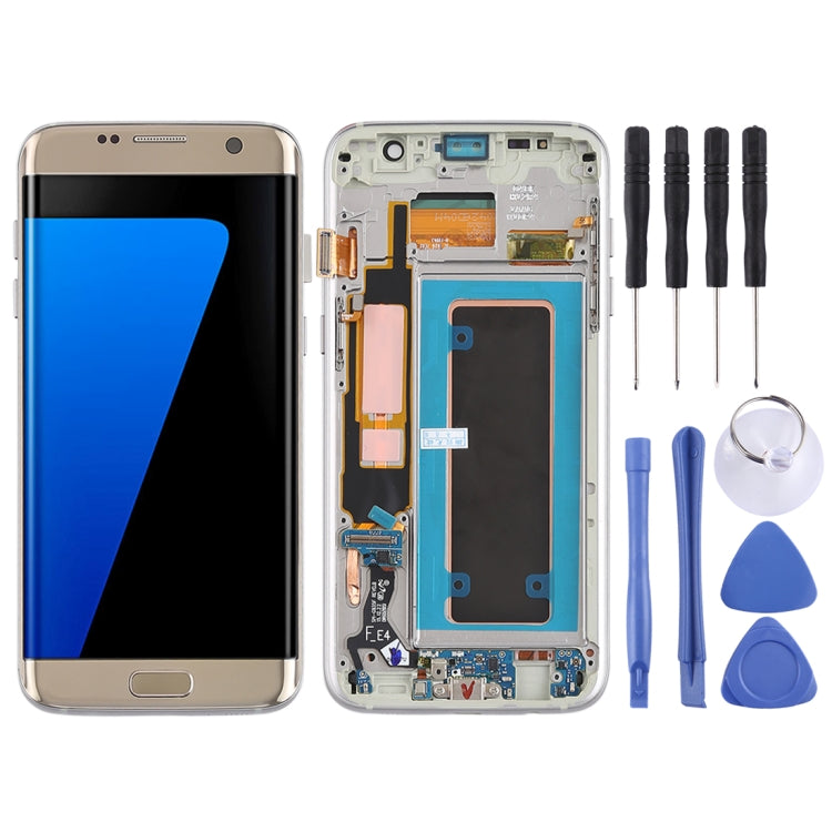 Original Super AMOLED Material LCD Screen and Digitizer Full Assembly(with Frame / Charging Port Flex Cable / Power Button Flex Cable / Volume Button Flex Cable) for Galaxy S7 Edge / G935F / G935FD(Gold) - LCD Screen by PMC Jewellery | Online Shopping South Africa | PMC Jewellery