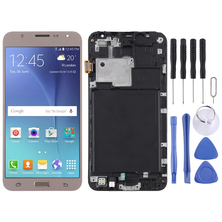 TFT LCD Screen for Galaxy J7 (2015) / J700F Digitizer Full Assembly with Frame (Gold) - LCD Screen by PMC Jewellery | Online Shopping South Africa | PMC Jewellery