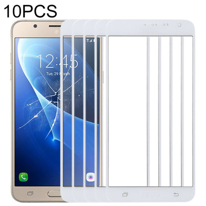 For Samsung Galaxy J7 (2016), J710F, J710FN, J710M/MN, J7108 10pcs Front Screen Outer Glass Lens (White) - Outer Glass Lens by PMC Jewellery | Online Shopping South Africa | PMC Jewellery