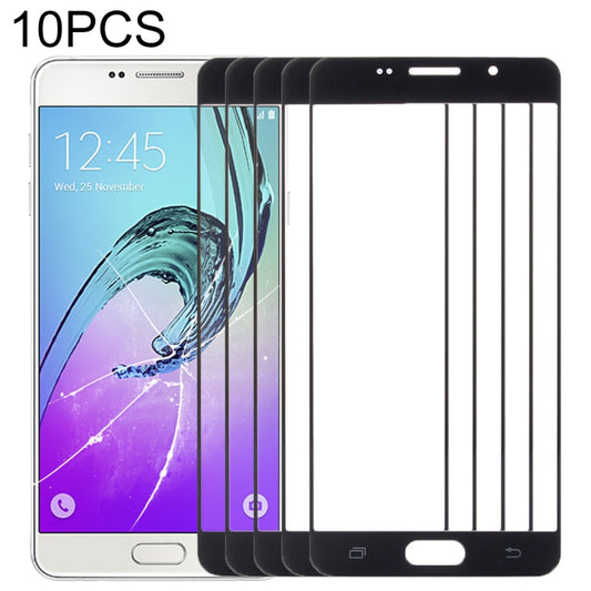 For Samsung Galaxy A5 (2016) / A510  10pcs Front Screen Outer Glass Lens (Black) - Outer Glass Lens by PMC Jewellery | Online Shopping South Africa | PMC Jewellery