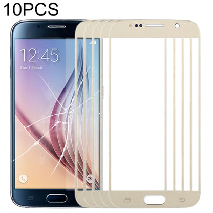 For Samsung Galaxy S6 / G920F 10pcs Front Screen Outer Glass Lens (Gold) - Outer Glass Lens by PMC Jewellery | Online Shopping South Africa | PMC Jewellery