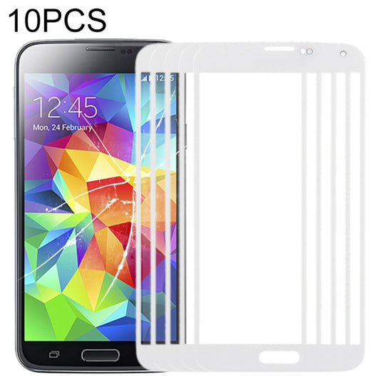 For Samsung Galaxy S5 / G900 10pcs Front Screen Outer Glass Lens (White) - Outer Glass Lens by PMC Jewellery | Online Shopping South Africa | PMC Jewellery