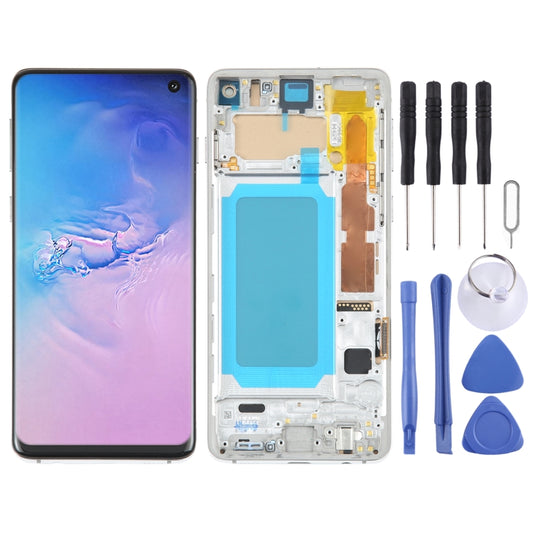 TFT LCD Screen For Samsung Galaxy S10 SM-G973 Digitizer Full Assembly with Frame,Not Supporting Fingerprint Identification(Silver) - LCD Screen by PMC Jewellery | Online Shopping South Africa | PMC Jewellery