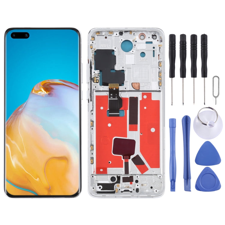 Original LCD Screen For Huawei P40 Pro Digitizer Full Assembly with Frame (Silver) - free shipping - PMC TechLife - Order now!